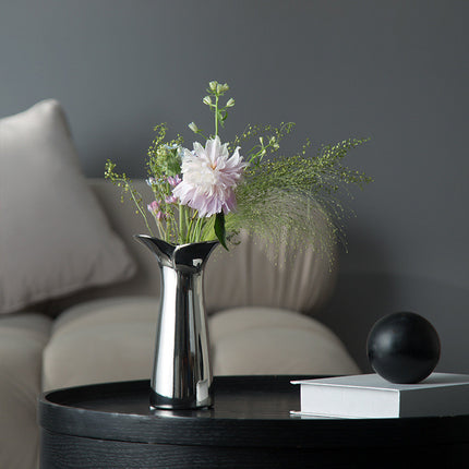 Household Fashion Electroplated Silver Fishtail Ceramic Vase
