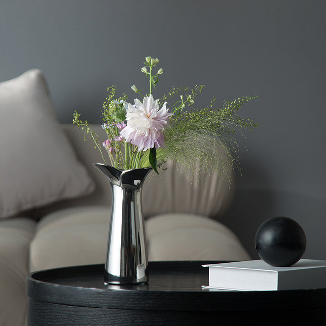Household Fashion Electroplated Silver Fishtail Ceramic Vase