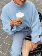 Casual Woolen Solid Color Long-sleeved Sweater
