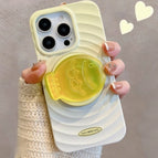 Yellow white / IPhone 13 / With stand