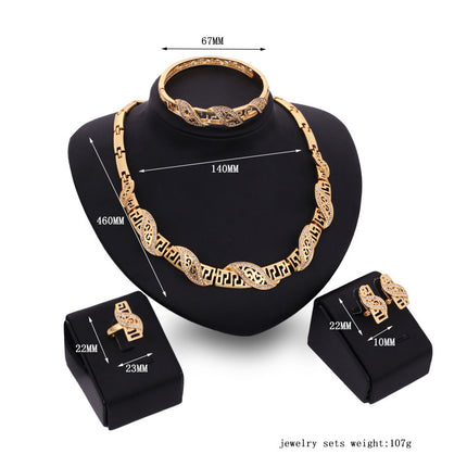 Four-piece Set Of New Hot Style Earrings Bracelets And Rings