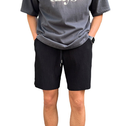 Pleated Draping Fitness Sports Thin Section Versatile Shorts Men's Elastic Breathable Quick-drying Summer Cool Loose Track Pants
