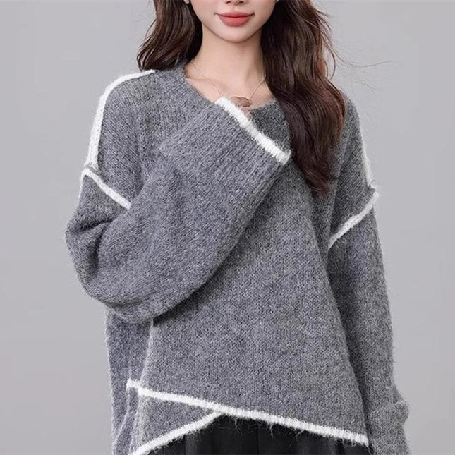 Women's Idle Style Premium Gray Sweater
