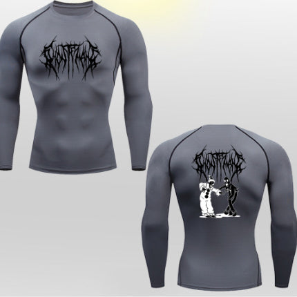 2D Printed Tights T-shirt Quick-drying High Elastic Sports Top Men's Workout Clothes