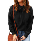 Women's Turtleneck Drawstring Long Sleeve Sweatshirt Top