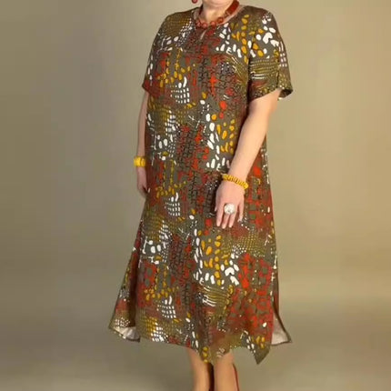 Plus Size Women's Printed Dress