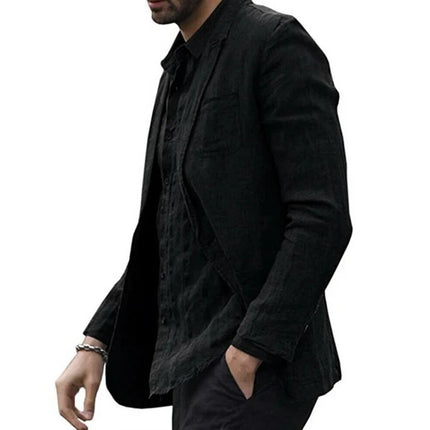 autumn Solid for Men Cotton Thin Suits Blazers Jacket coa