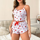 Summer Suspender Elastic Shorts Pajamas Women's Suit