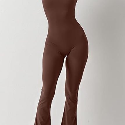Square Collar One-piece Bell Bottom Pants