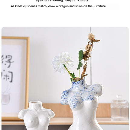 Ceramic Vase Decoration Art Body Small Blue And White Texture Homestay