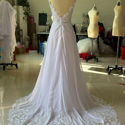 Strap Fishtail Wedding Dress Bridal Slim Satin Lace Dress