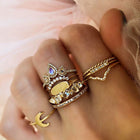 Women's Vintage Water Drop Diamond Ring Suit