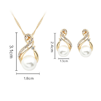 Pearl Necklace And Earrings Set Popular Dinner Bridal Accessories