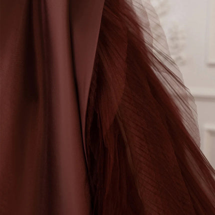Skinny Banquet Evening With Bra Dresses Coffee Temperament Fluffy Skirt