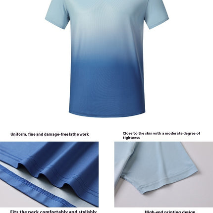 Sports Short Sleeve Men's Quick-drying Elastic Breathable Wicking Round Neck Muscle