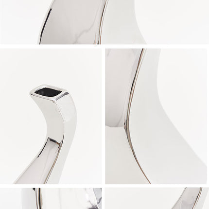 Mirror Silver Vase Ceramic Design Sense Electroplating
