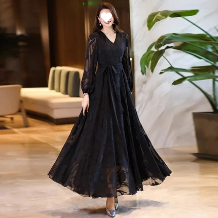 Women's Fashion Elegant V-neck Swing Dress