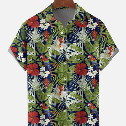 Summer Flower Pattern Seaside Men's Clothing Print Shirt