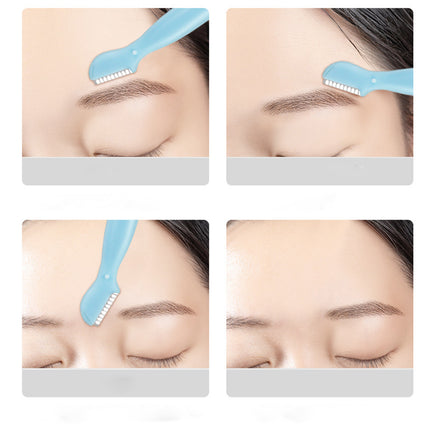 4 Pcs Straight Handle Round Head Eyebrow Trimmer Beauty Tools Beginner Anti-scratch Eyebrow Trimmer Eyebrow Razor Portable Face Razor Eye Brow Epilation Hair Removal Cutters Safety Razor Woman Makeup