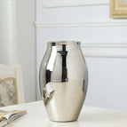 One silver plated medium vase