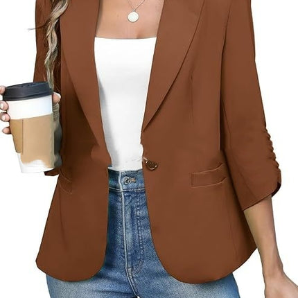 Solid Color Lightweight Slim Suit Jacket