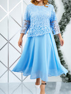 Women's Water Soluble An Embroidered Skirt European And American Style Lace Chiffon