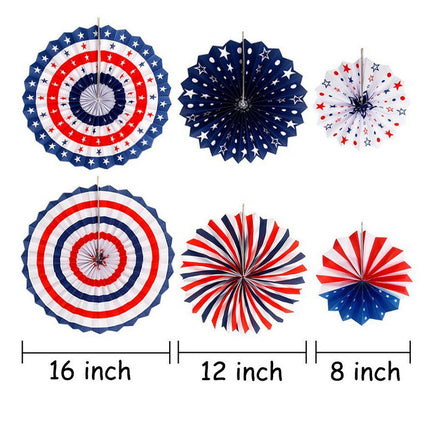 Red, White And Blue Hanging Paper Fan Party Supplies Background Wall Decoration