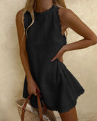 Sexy Solid Color Sleeveless Loose Women's Vest Dress
