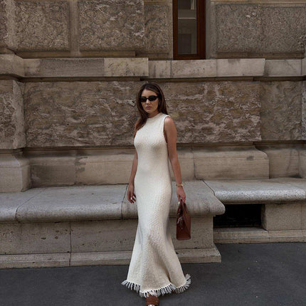Sleeveless Tassel Long Dress Summer Women