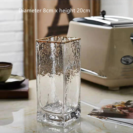 Transparent Gold-painted Glass Vases Flower Home Decor Wedding Decoration