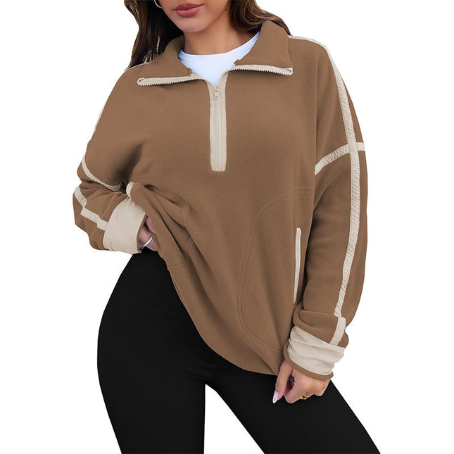 Casual Drawstring Short Loose Mock Neck Sweater