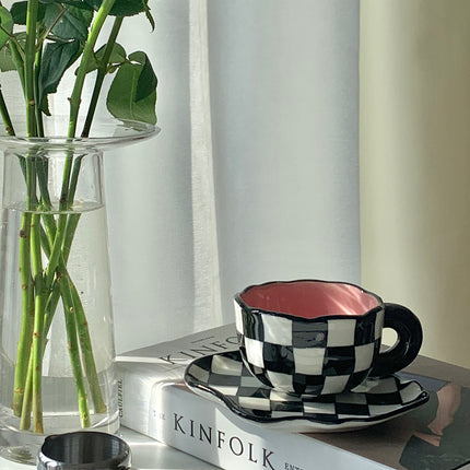 Black And White Checkerboard Mug Creative Net Red Mug