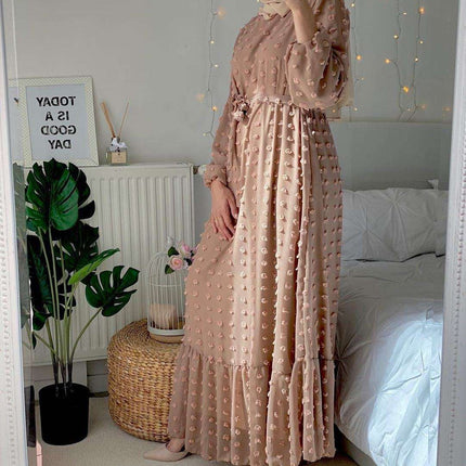 Small hair ball fashion Muslim plus size dress