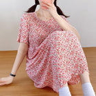 Comfortable Nightdress Women's Short Sleeve Floral Slimming Dress