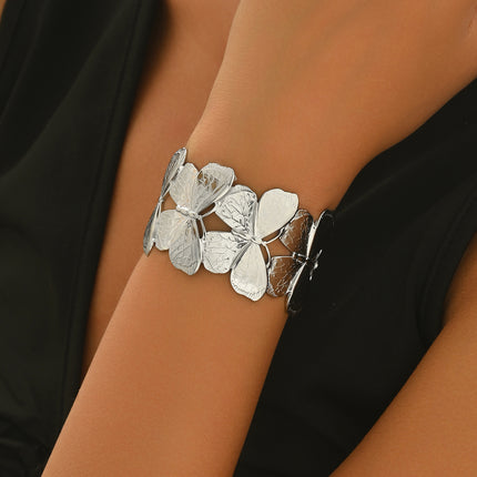 Lxalry Platinum Plated Stainless Steel Floral Carved Mirror Bracelet Hypoallergenic Skin Safe Jewelry With Artisan Polish Never Tarnish Luxury Gift For Women S Daily   Evening Wear