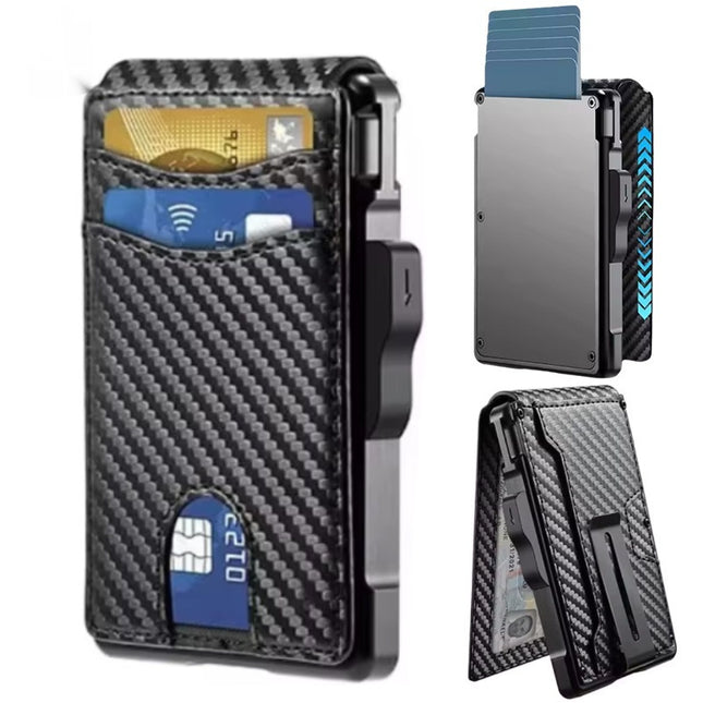 Men's Hot Sale Card Holder Metal Magnetic Flip Wallet