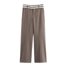 European And American Style Women's Fashion Temperament With Belt Vest Double Belt Pants