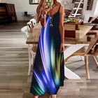 Elegant Geometric V-neck Strap Dress