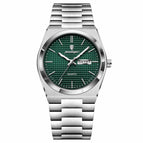 Silver shell green face