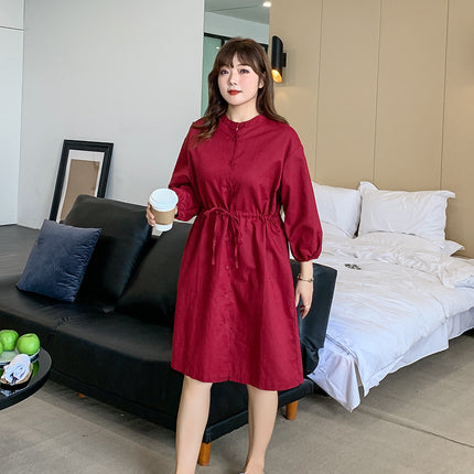 Cotton And Linen Plus Size Women's Women's Fat Girl Loose Plus Size