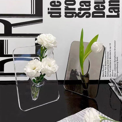 Transparent Acrylic Vase Flower Container Home Homestay Hotel Photo Frame Decoration