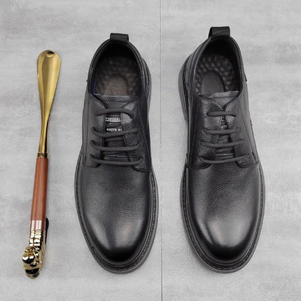 Low-top Trendy Leather Shoes Men's Thickened Non-slip