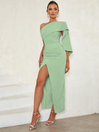 Women's Simple One-shoulder Sleeveless Party Dinner Dress