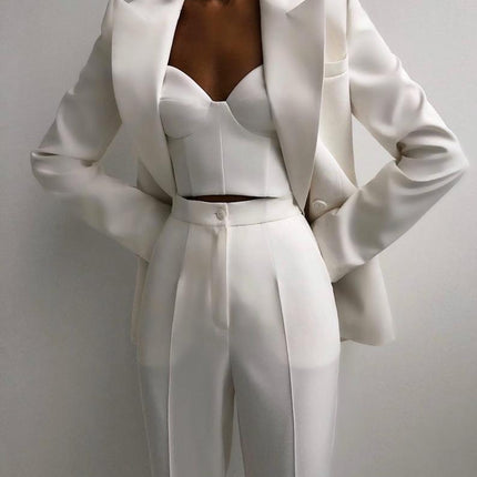 Pieces Fashion Women Suits Peaked Lapel Double Breasted Jack