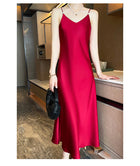 Spring And Summer New Silk Satin High-grade Suspenders Dress Women