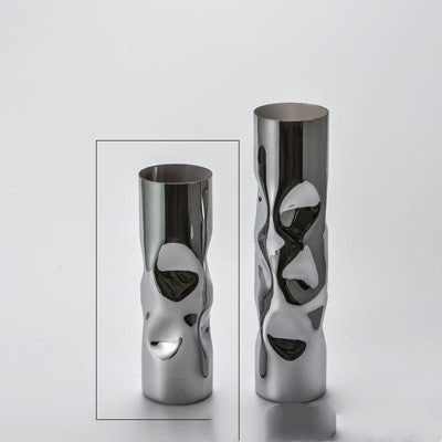 Simple Modern Light Luxury Silver Glass Vase Floral Decorations