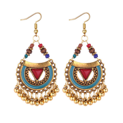 Indian Style Oil Dripping Metal Ball Earrings