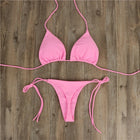 Halter Neck Tie Bikini Ladies Split Tie Swimsuit