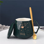 Green cup lid spoon