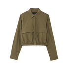 European And American Tuyere Pocket Decoration Short Shirt Leisure Skirt
